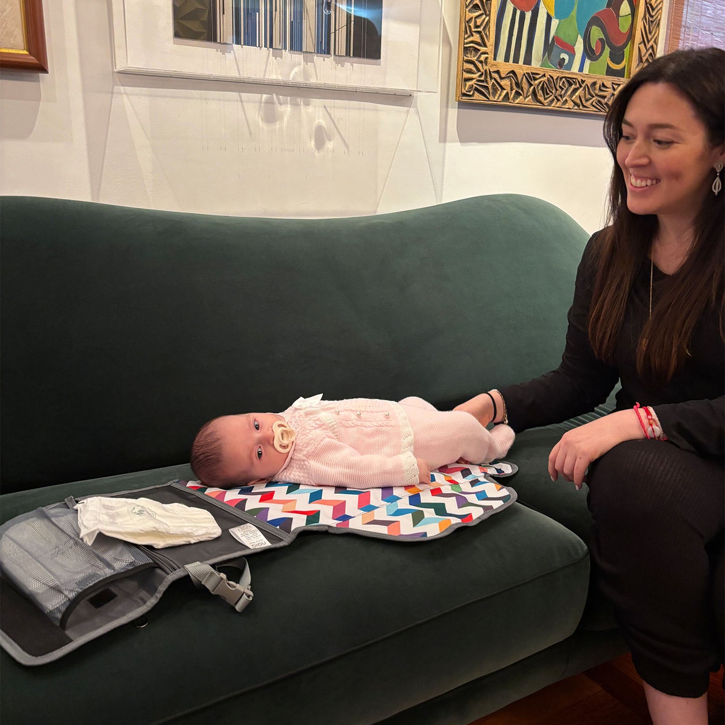 Cambiador portátil Zigzag exterior Plomo