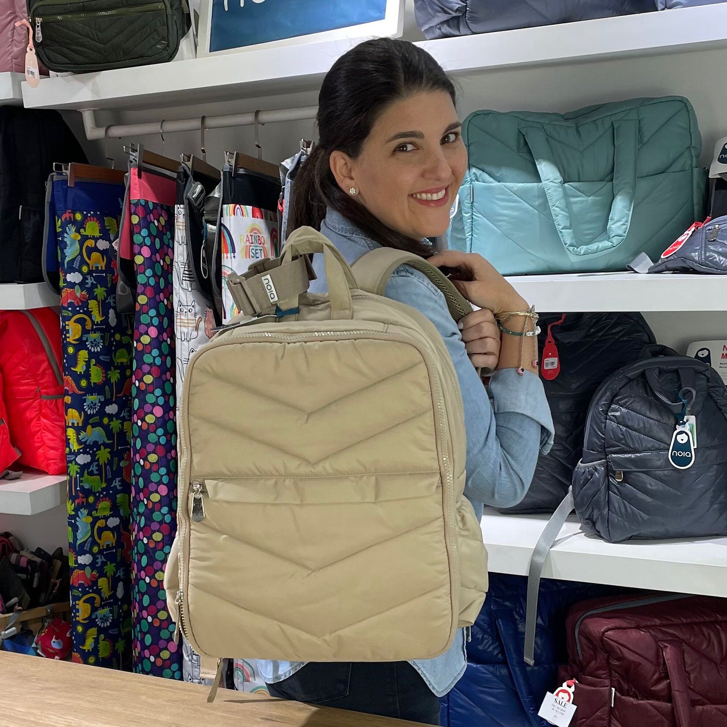 Mochila Pañalera Beige